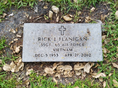 Rick E. Flanigan&#39;s grave marker stone - April 27, 2012